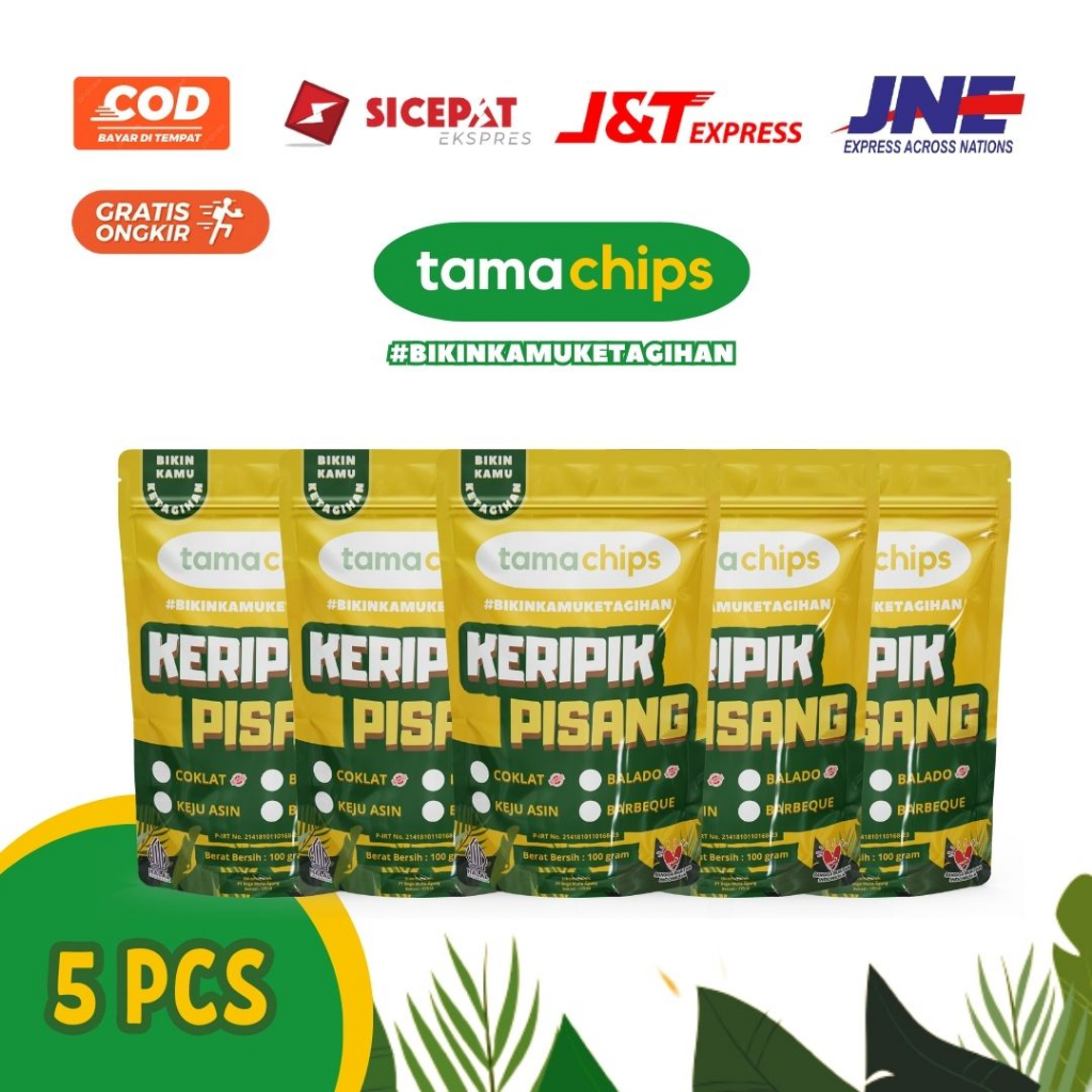 

(5 PCS) Tama Chips - Keripik Pisang Bumbu Tebal dan Renyah