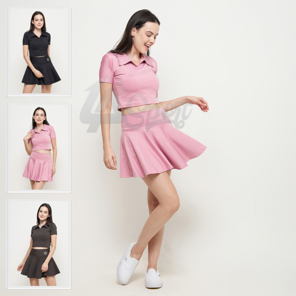 I'A SPORT Set olahraga Wanita Crop Kerah