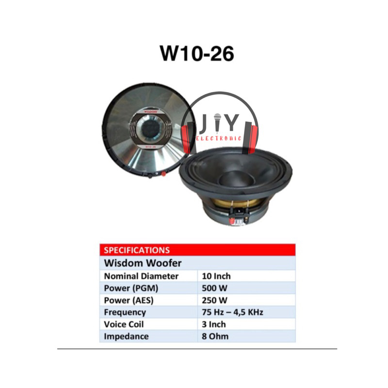 Speaker Wisdom 10 inch W10-26 W10 26 W1026 Original
