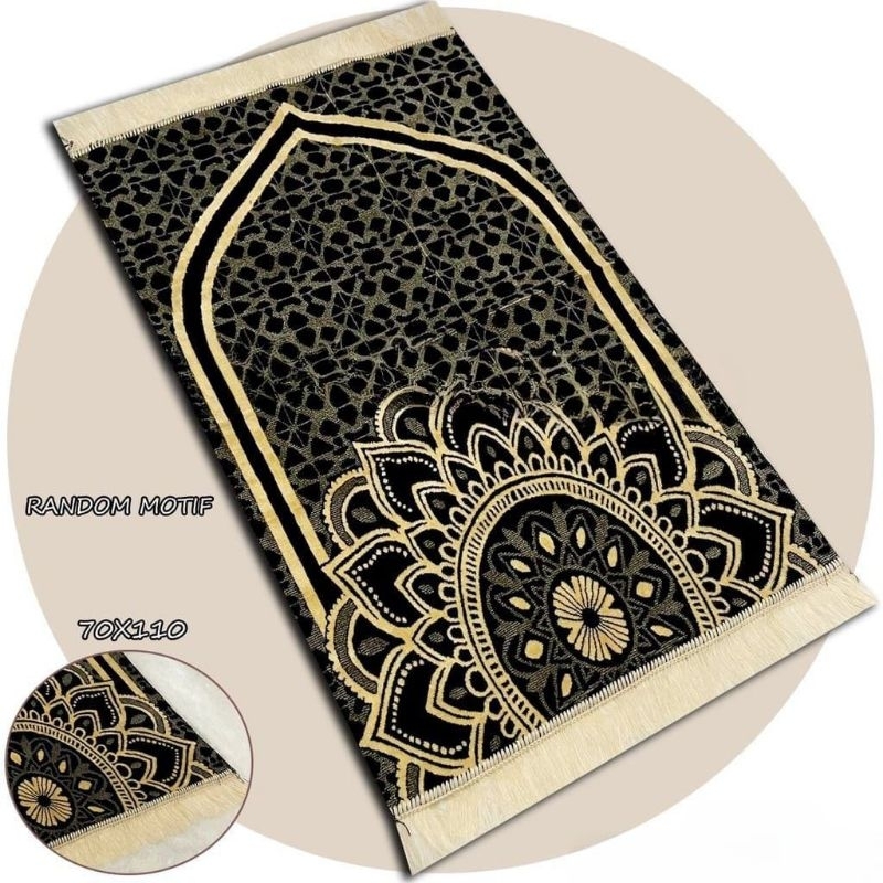 sajadah tebal flower gold tebal halus dan lembut