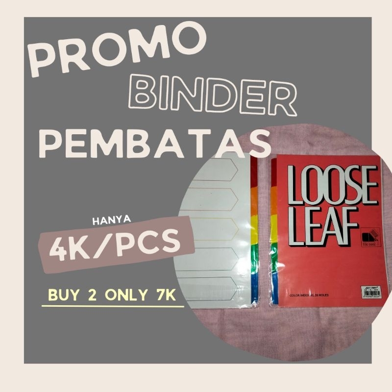 

Ready Pembatas Binder Loose Leaf A5 B5