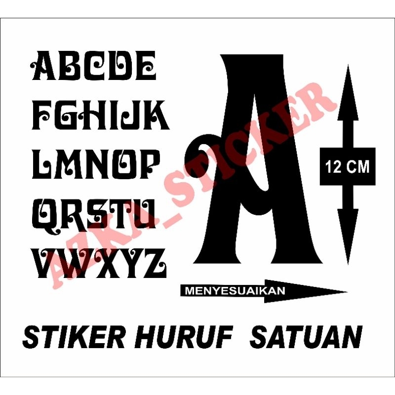 

Sticker huruf satuan, Sticker gerobak jualan