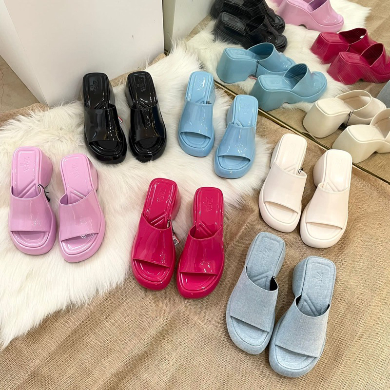 Wedges sandals 8cm by Zara import high quality fashion shoes sandal wanita hak tinggi kantor kerja c