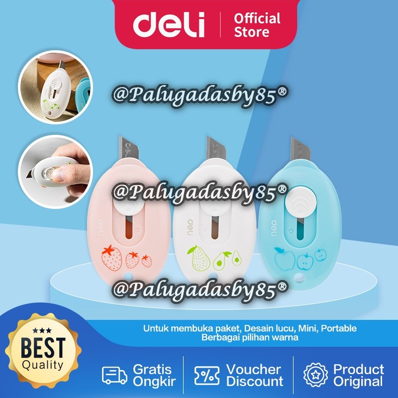 

(1 Biji) Cutter Deli E2050F Junggo / Deli Mini Cutter / Pisau Kecil Portabel Lucu pisau tajam SK5 E2050F / Deli 2050F