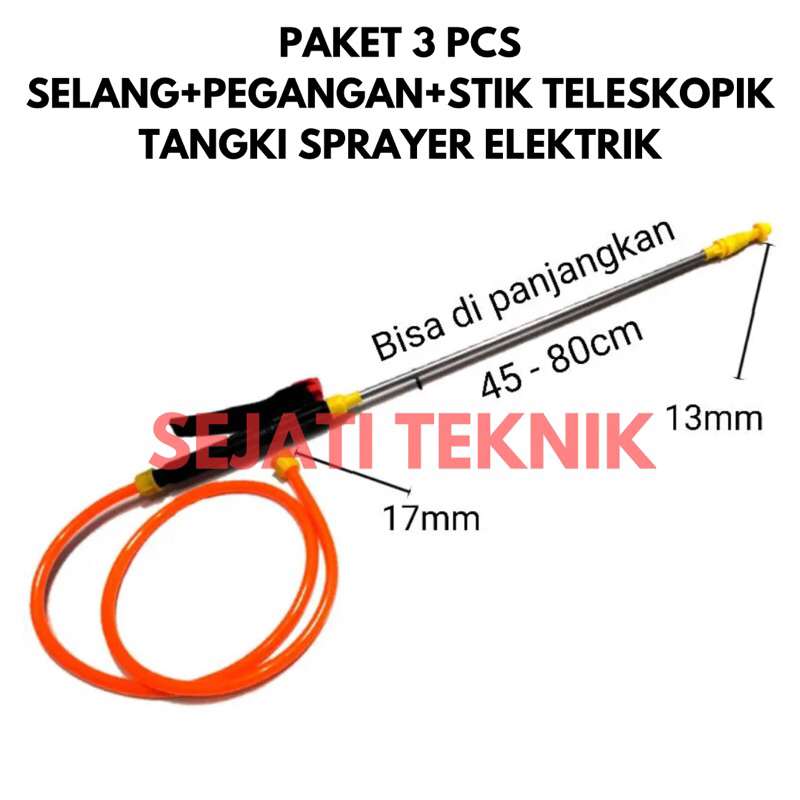Paket lengkap tangki sprayer elektrik selang air gagang handle stik teleskopik tangki sprayer elektr