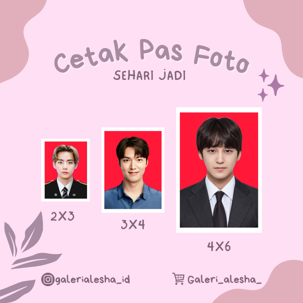 Cetak pas foto ukuran 2x3 3x4 4x6 sehari jadi bandung