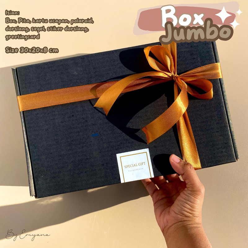 Hampers Gift Box Paket Kotak Kado Besar Hitam Premium Kardus Set Packaging Lengkap Hadiah Ulang