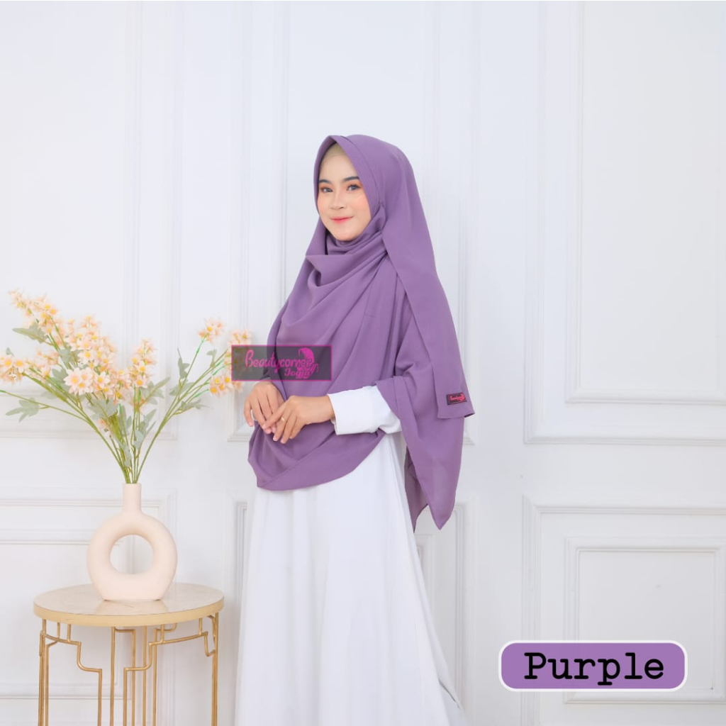 Pasmina Instan Pet Jumbo Syari Diamon Crepe Premium Jilbab Instan Pet