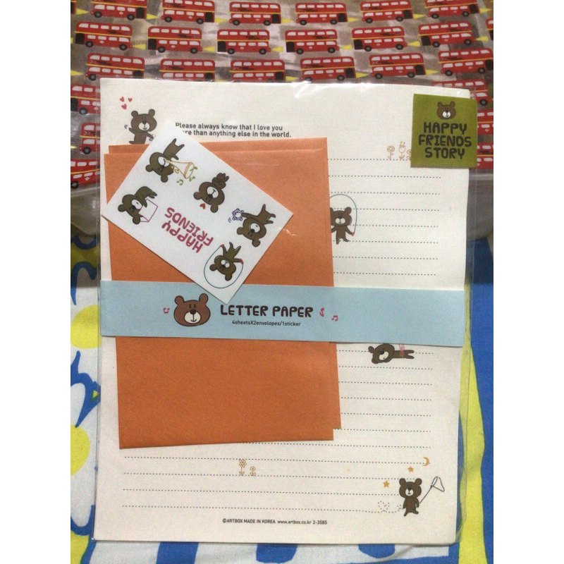 

ARTBOX TEDDY BEAR KOREA BERUANG LETTER SET MEMO NOTE PAD BOOK