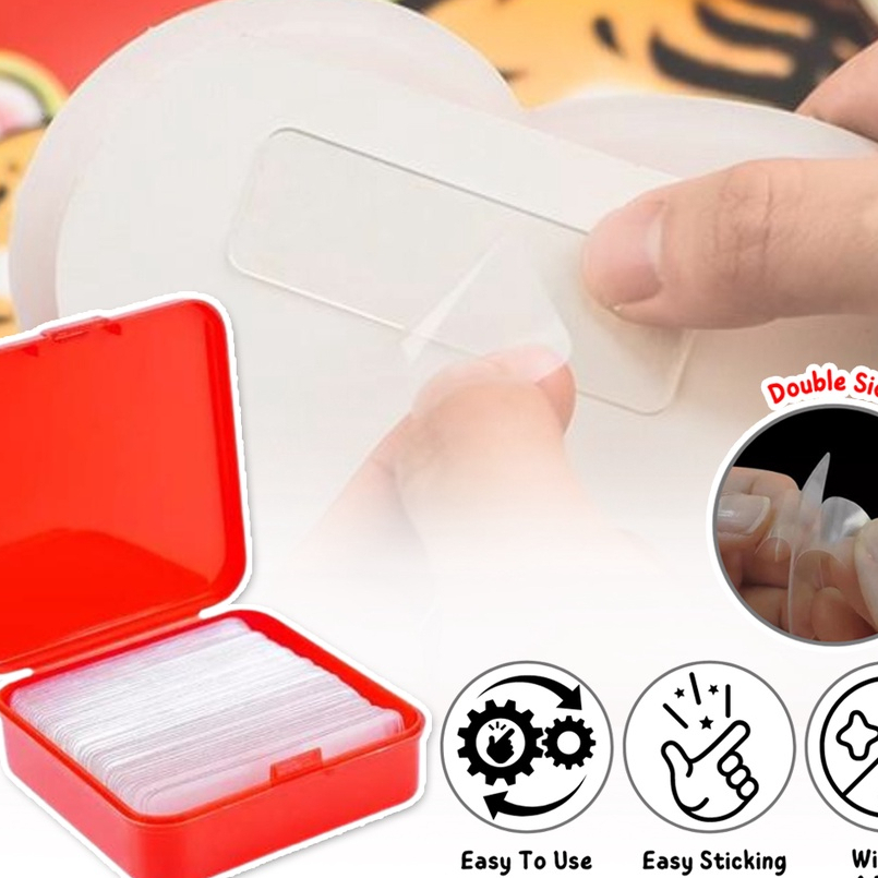 

DOUBLE TAPE MINI ISI 60PCS BOX TRANSPARAN 2 SISI LAKBAN MINI BENING 60 PCS SERBAGUNA NANO TAPE MINI ISI 60PCS