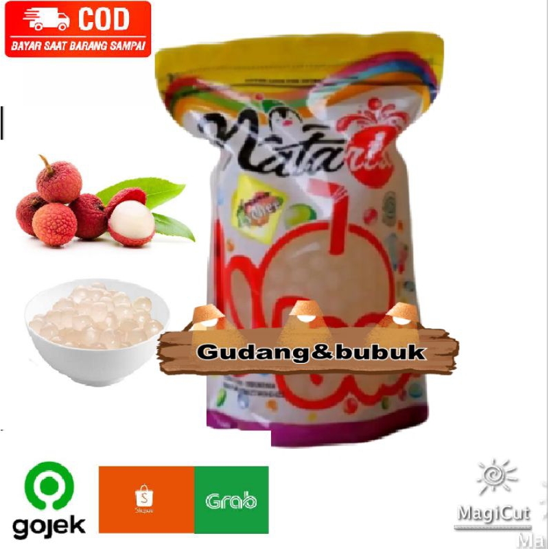 

Popping Boba Lychee 500gr - poping topping minuman - Toping Bubble Drink Rasa Leci - Gudang bubuk