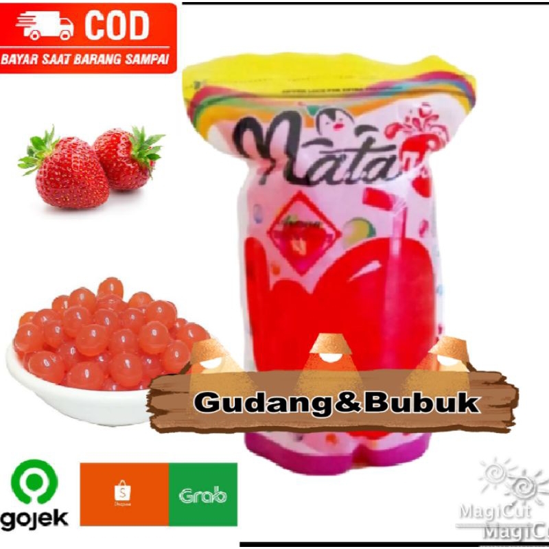 

Popping Boba Strawberry - poping boba 500gram - Topping Minuman Bubble Drink - Gudang bubuk