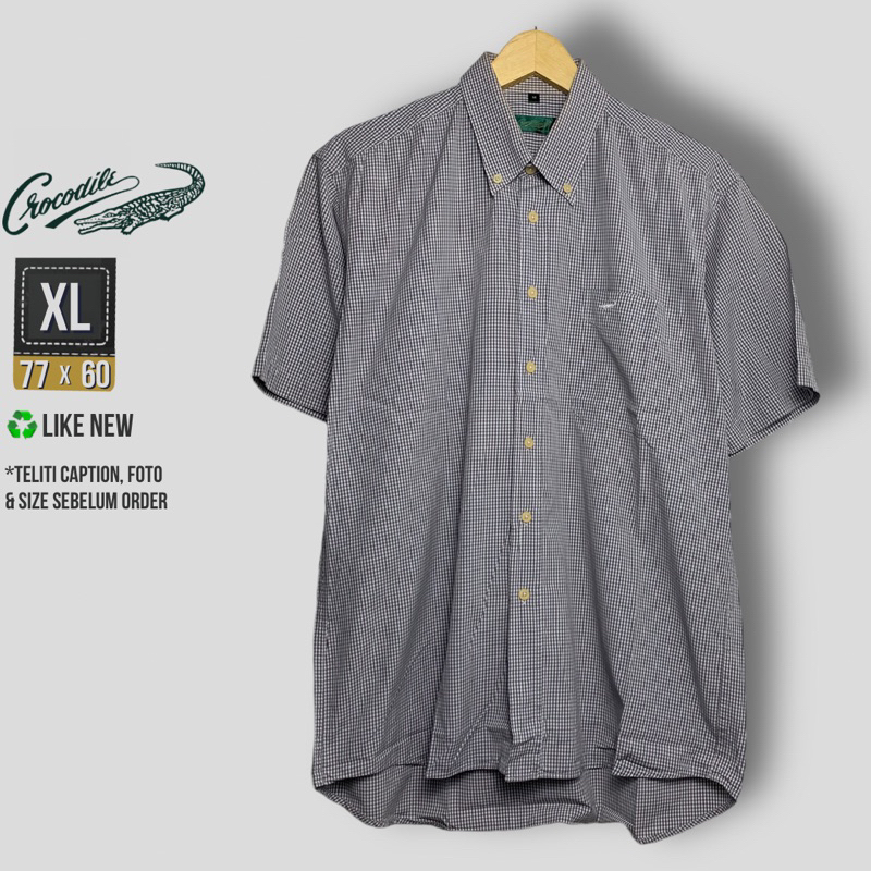 KEMEJA KOTAK PRIA CROCODILE GREY SIZE XL
