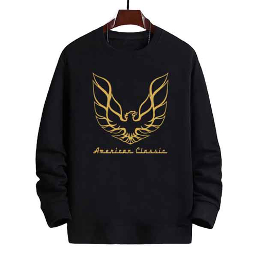 SWEATER CREWNECK Pontiac Firebird Trans Am American Classic Eagle Logo SWEATSHIRT UNISEX BLACK PREMI