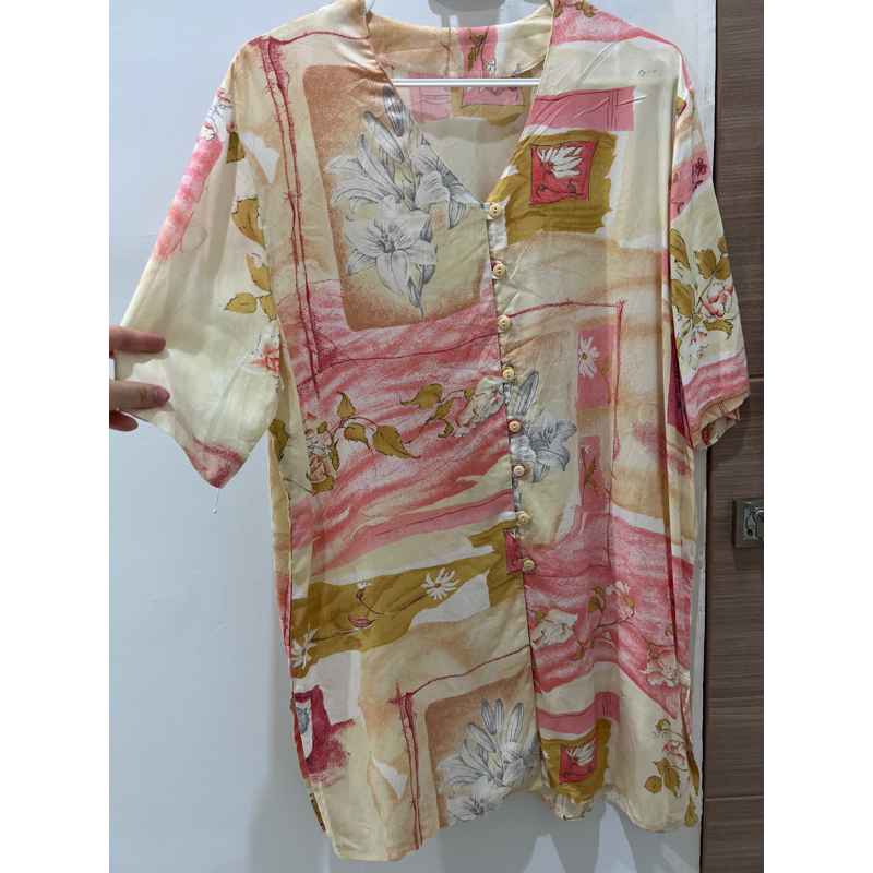 dress vintage korea full kancing