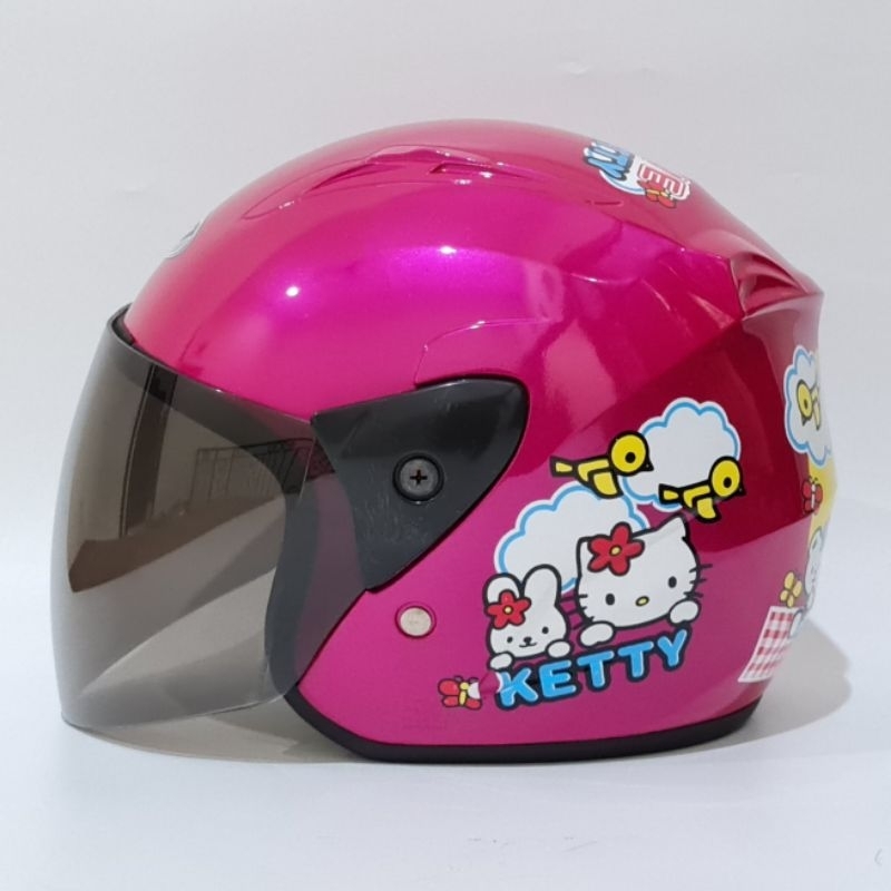 PROMO HELM ANAK KARAKTER FROZEN PUTIH, HULK PUTIH, IRONMAN PUTIH, BATMAN, TAYO umur 5-9 tahun