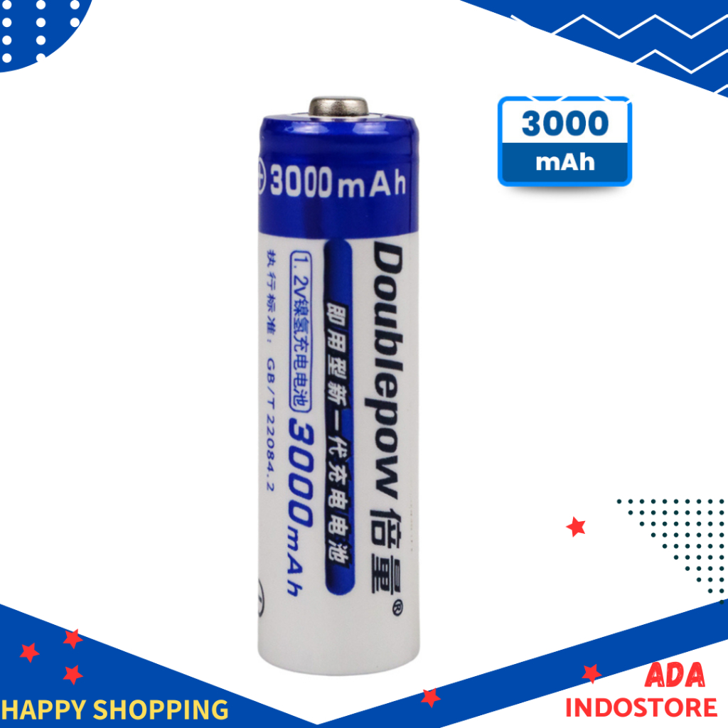 Baterai AA Rechargeable 3000mAh Button Top 1 PCS