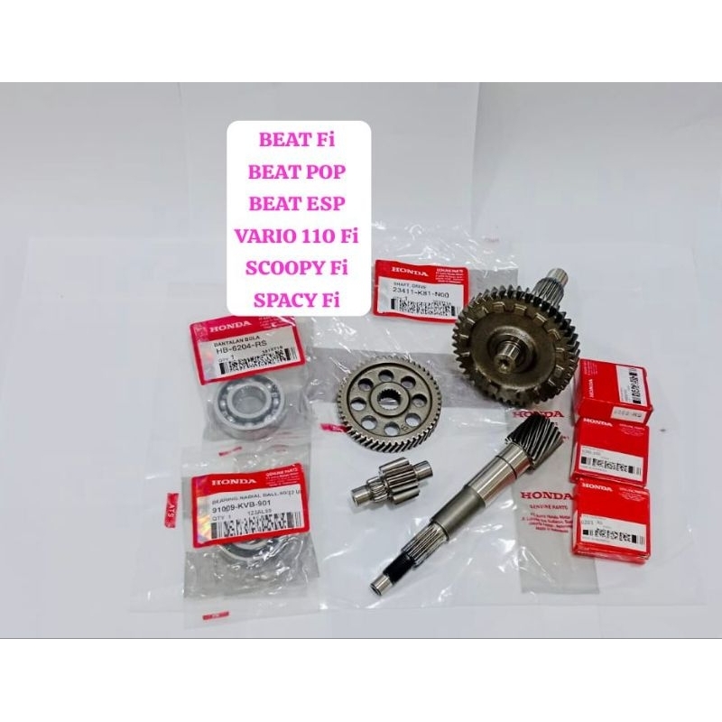GIGI GIR RASIO CVT BEAT Fi BEAT POP BEAT ESP VARIO 110 Fi SCOOPY Fi SPACY Fi HONDA K81 SET BEARING A