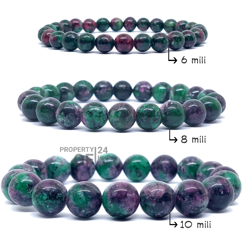 Gelang batu ruby tanzania hijau asli original / gelang ruby / gelang pria / gelang wanita