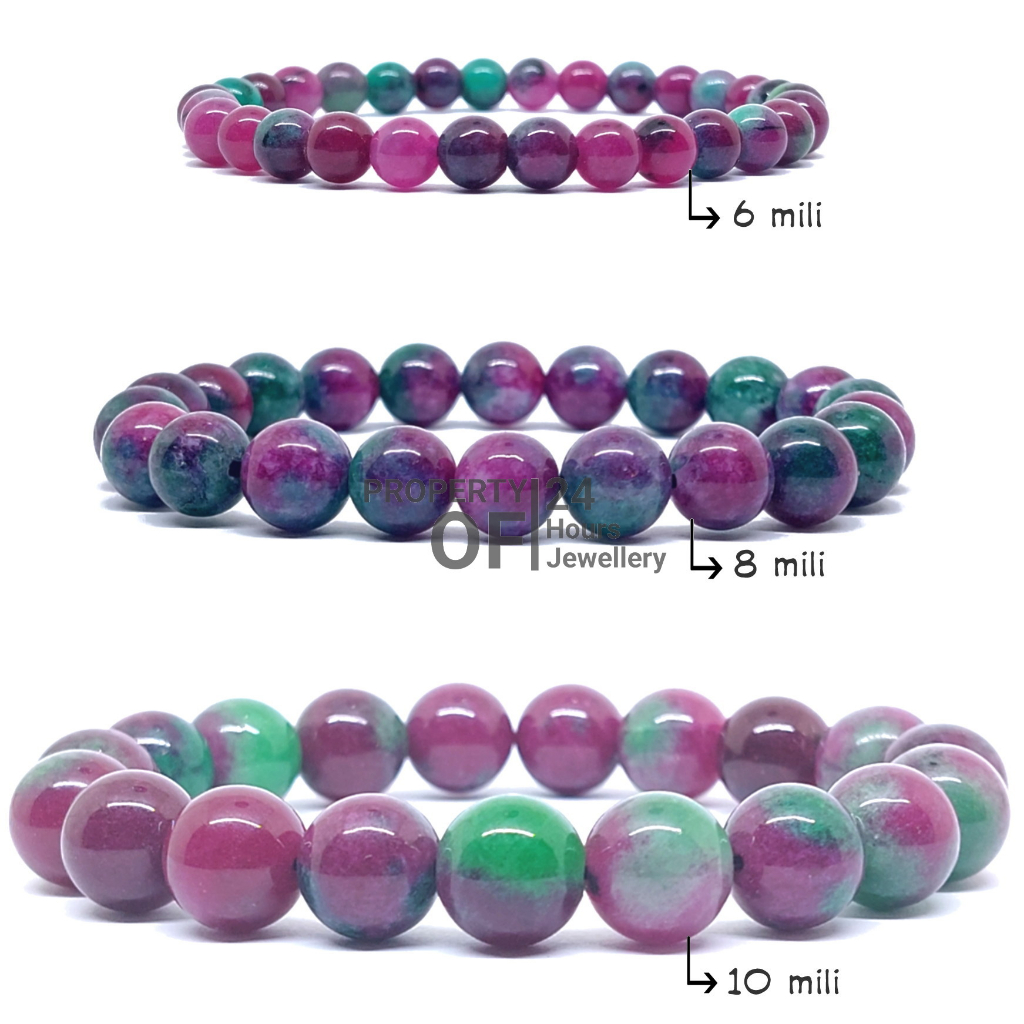 Gelang batu ruby tanzania merah natural alam / Gelang batu akik / Gelang batu alam / Gelang pria / G