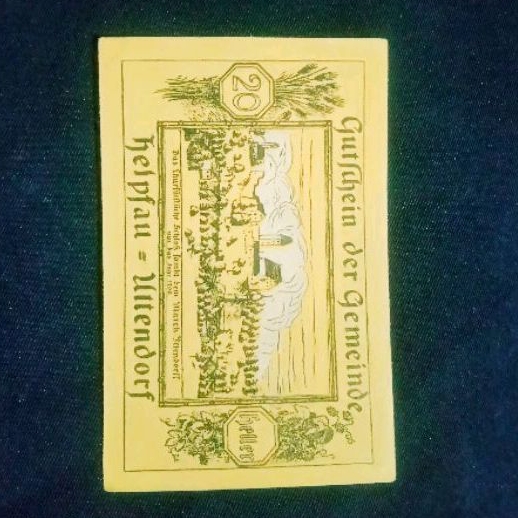 koleksi Uang Darurat Notgeld Jerman-Austria Uttendorf 20 Heller 1920