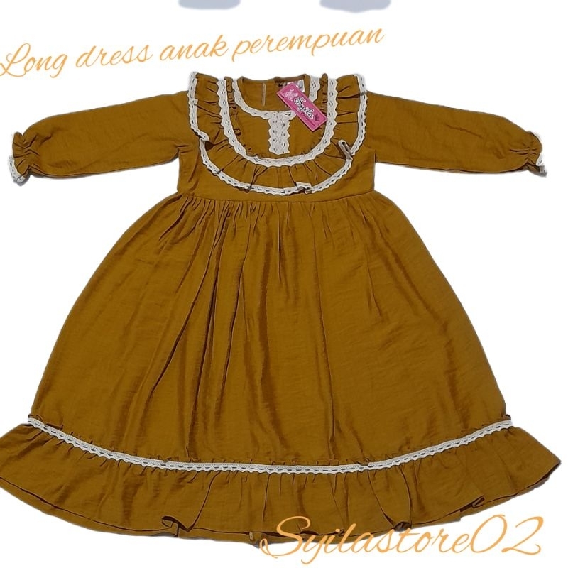 GAMIS ANAK PEREMPUAN/ LONG DRESS ANAK PEREMPUAN / RENDA /VINTAGE