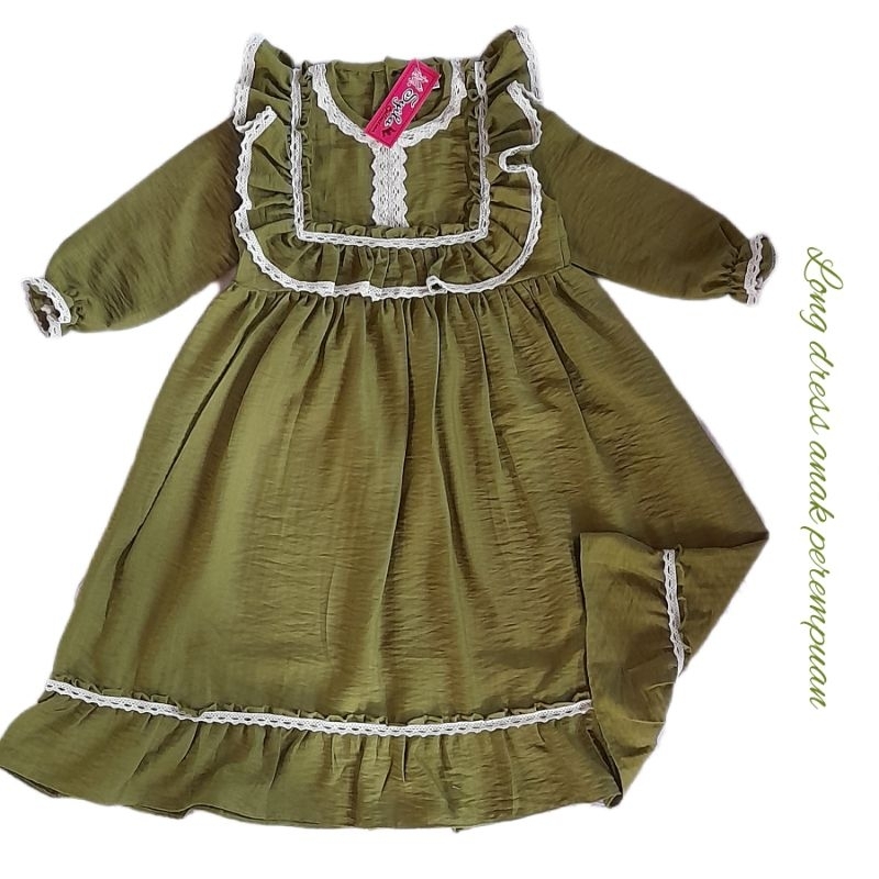 LONG DRESS ANAK PEREMPUAN/GAMIS ANAK PEREMPUAN/RENDA/VINTAGE
