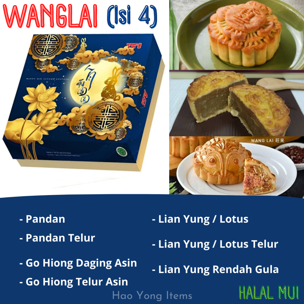 

Kue Bulan Mooncake Wang Lai rasa Pandan, Lian Yung, Go Hiong / Kue Bulan Wang Lai / Wanglai Mooncake