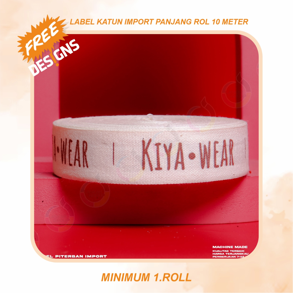 

label hijab / katun import / 10 meter Laskar Label