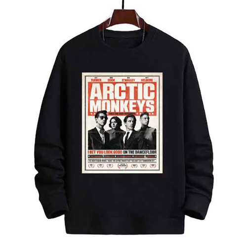 SWEATER CREWNECK Arctic Monkeys SWEATSHIRT UNISEX BLACK PREMIUM COTTON FLEECE