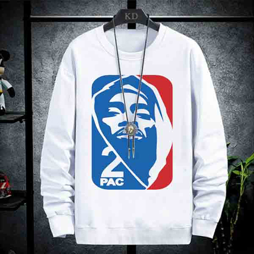 SWEATER CREWNECK 2Pac Tupac Shakur SWEATSHIRT UNISEX WHITE PREMIUM COTTON FLEECE