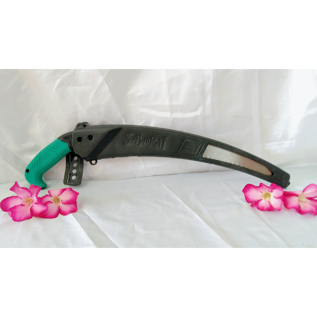 BaguS Gergaji Ranting Bonsai Cap Samurai + Sarung Gergaji Tangkai Lengkung Heavy Duty Pruning Saw Sa