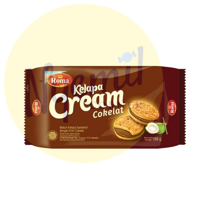 

Roma Kelapa Cream Coklat Biskuit 189gr