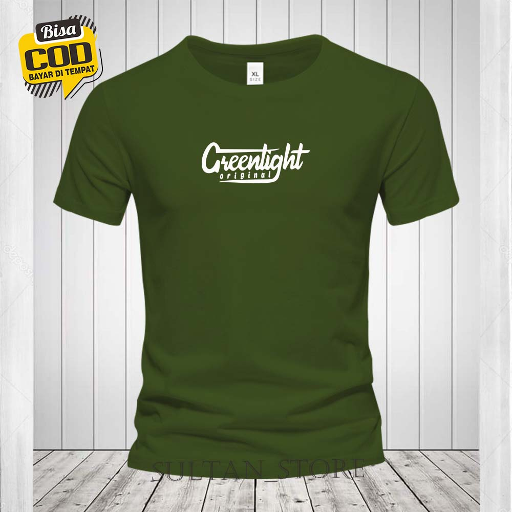 kaos Lengan Pendek GREENLIGHT original Logo Putih / kaos Pria Distro Quality Premium