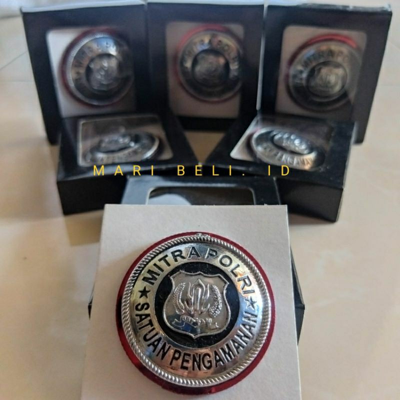 PIN SATPAM PIN MITRA POLRI LENCANA SATPAM SILVER