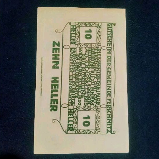 koleksi Uang Darurat Notgeld Jerman-Austria 10 Heller Fersnitz