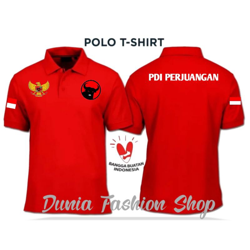 KAOS POLO PDI PERJUANGAN//POLO BAHAN ADEM