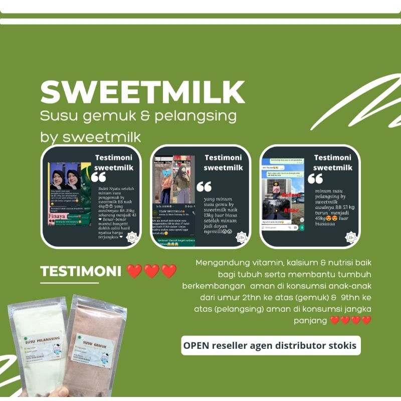 

SUSU GEMUK & PELANGSING BY SWEETMILK BELI 4 GRATIS 1