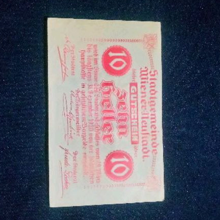 koleksi Uang Darurat Notgeld Jerman-Austria 10 Heller Miener