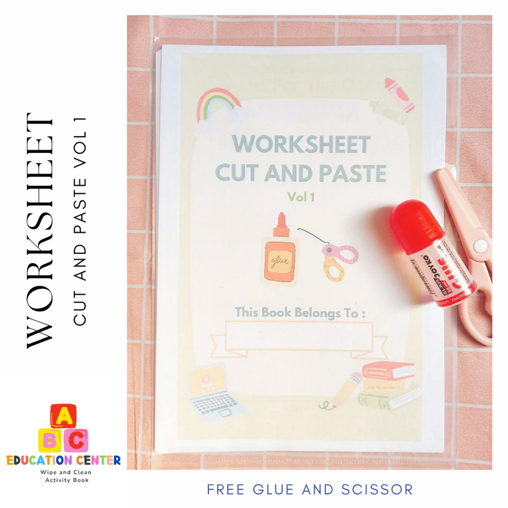 Set Worksheet Gunting Tempel Worksheet Cut and Paste Termasuk Gunting Anak dan Lem