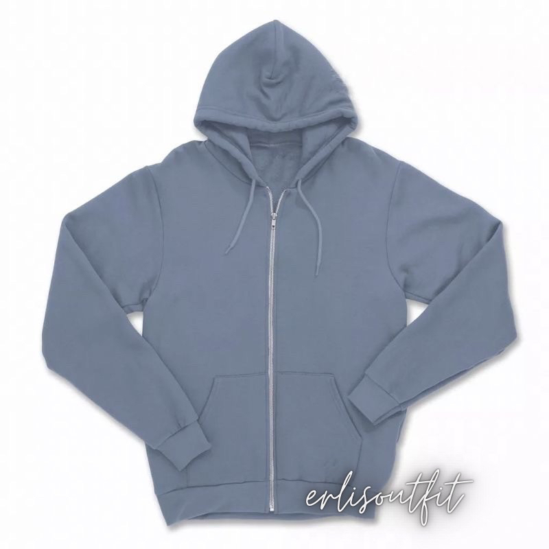 new jaket hoodie polos resleting taro ungu zipper wanita & pria distro oversize carla
