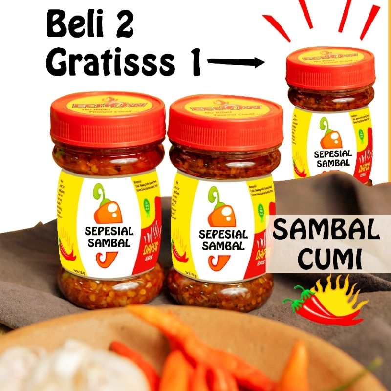 

Promo Beli 2 dapat 3 !! Sambal Cumi 150G