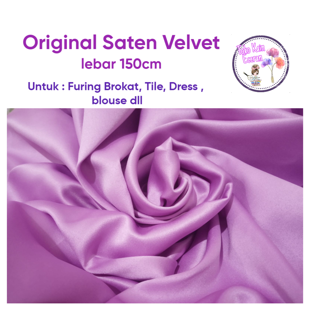 KAIN SATIN VELVET ORIGINAL PREMIUM FURING BROKAT FURING TILE KAIN BRIDESMAID KAIN SUPER SATEN VELVET