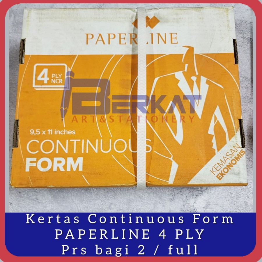 

[EKONOMIS] Kertas Continuous Form PAPERLINE 4 Ply Bagi 2 PRS / FULL