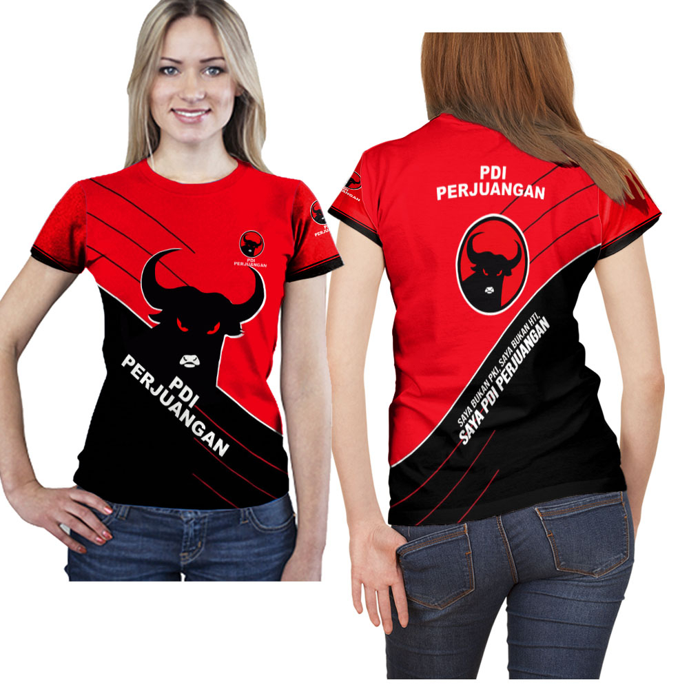 Jual Baju Kaos PDIP Kaos Partai PDI Perjuangan Pemilu Pilpres 2024 Pull Frint Custom Keren