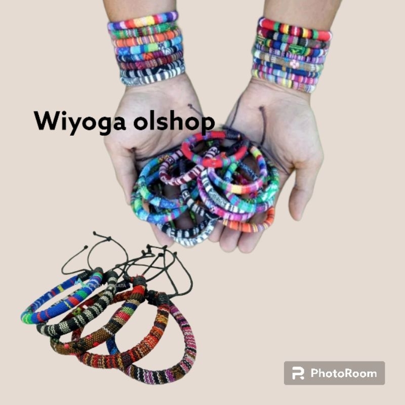 Gelang etnik tenun songket rajut kain motif unik grosir / gelang tenun etnik unik / gelang tenun etn