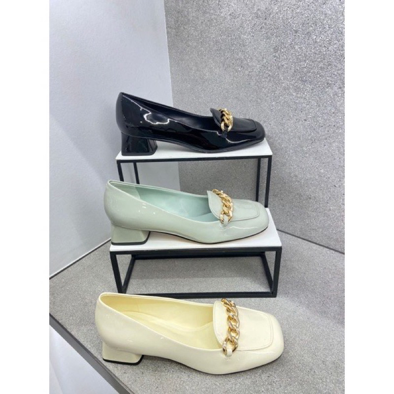 CK1-60361424 Glit Loafers - CK ORIGINAL COUNTER SANDAL SEPATU PATENT CHAIN ACCENT STORE CNK C&K CHAR