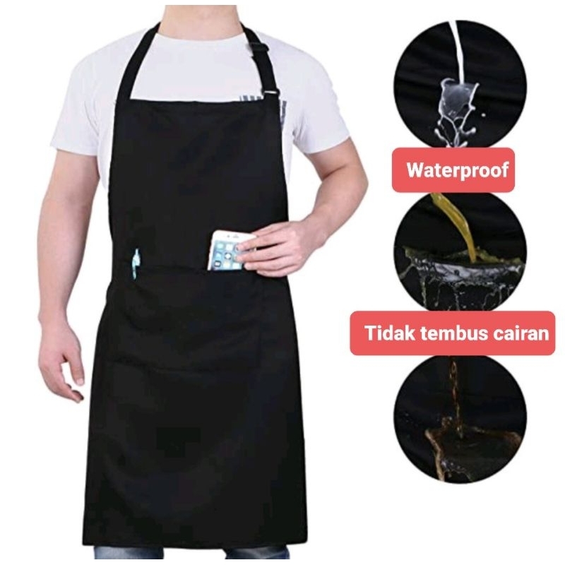 Celemek Dewasa Apron Masak koki cafe restoran waiters Anti Air