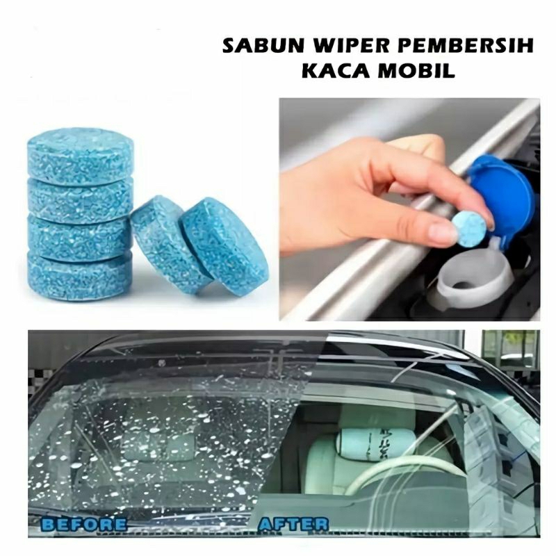 Tablet Air Wiper Pembersih Kaca Mobil Sabun Pencuci Kaca Wiper Mobil