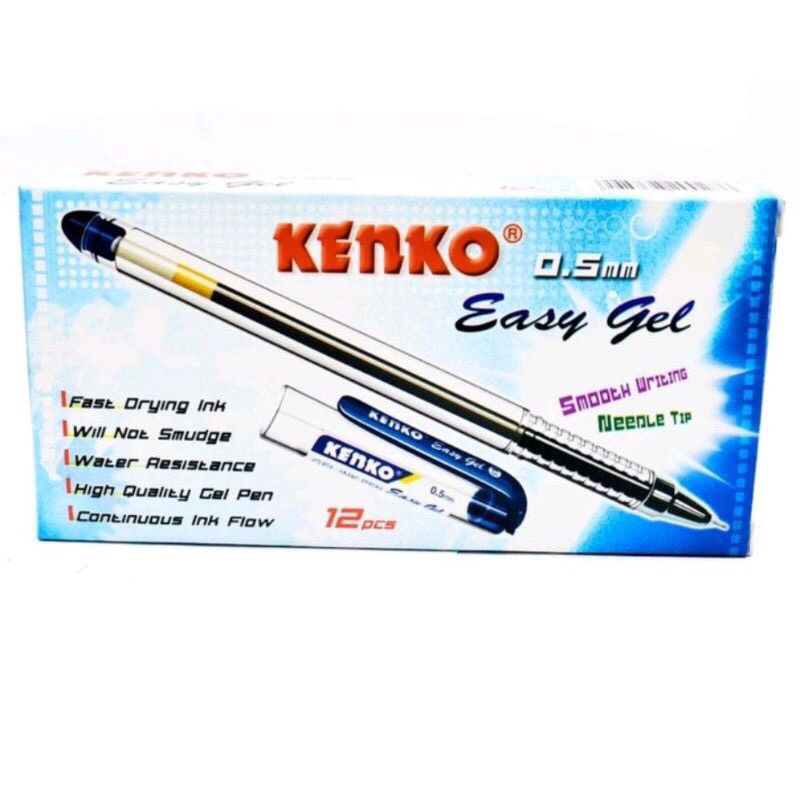 

12pcs Pulpen Easy Gel Kenko 0.5mm Biru